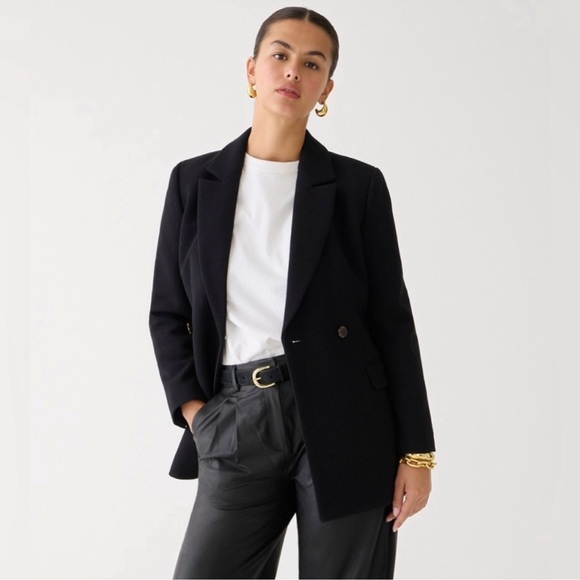 J.Crew Blk Italian Double Cloth Wool Blazer Coat Manifaturra di Carmignano 12 - Picture 1 of 12